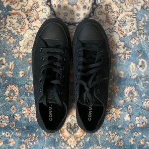 All Black Low-top Converse Shoes